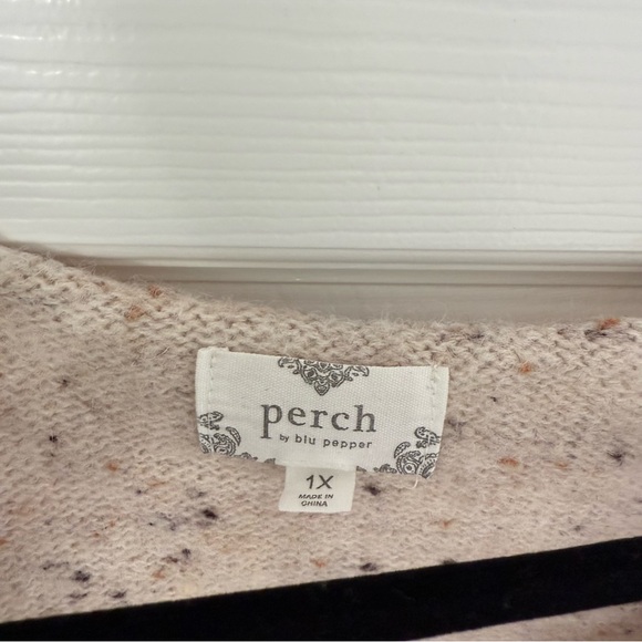 Perch by Blu Pepper Long Sleeve Tunic Marled Sweater 1X - Picture 3 of 3